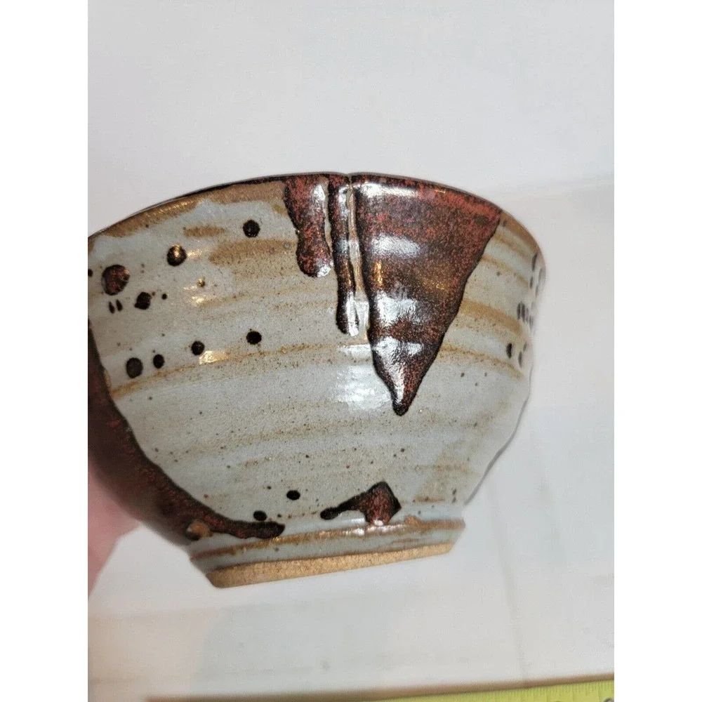 Vintage Ceramic Mixing Bowl Clay‎ Multi Color Earth Tone